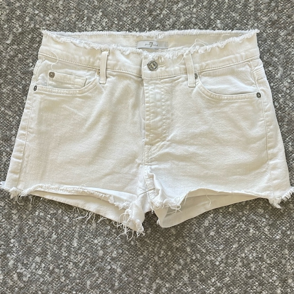 7 for all mankind white cutoff shorts